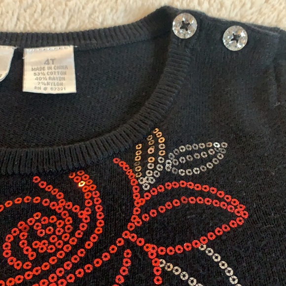 Koala Kids 4T Black Sequin Rose Swing Dress EUC - Picture 9 of 9